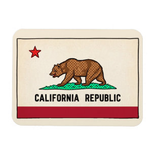 Retro Golden State Bear California Republic Magnet
