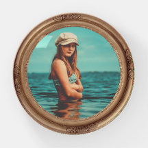Retro Golden Stylish Portrait Photo display