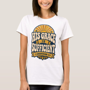 Retro Golden Sunburst Christian Bible Verse Women T-Shirt