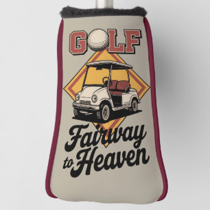 Retro Golf Cart Fairway To Heaver Funny Golfing Head Cover