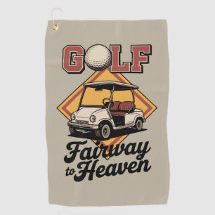 Retro Golf Cart Fairway To Heaver Funny Golfing Towel