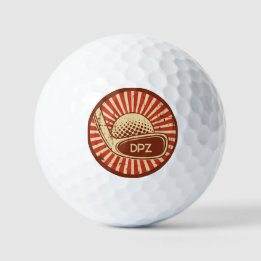 Retro Golf Club Monogrammed Golf Balls
