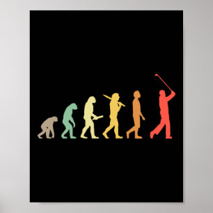 Retro Golf Evolution Gift For Golfers And Golf Pla Poster