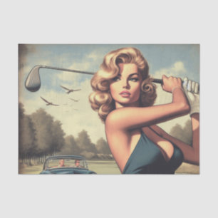 Retro Golf Girl Tissue Paper