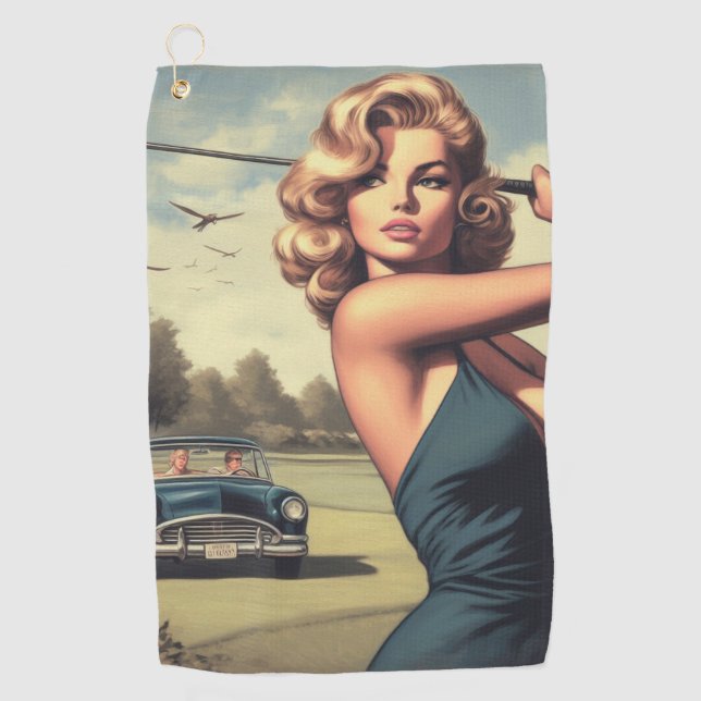 Retro Golf Girl Towel (Front)