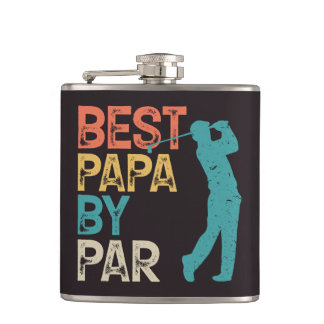 Retro Golfer - Best Papa By Par Hip Flask