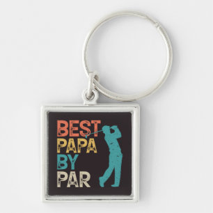 Retro Golfer - Best Papa By Par Key Ring