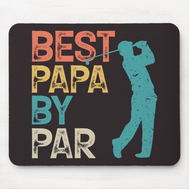 Retro Golfer - Best Papa By Par Mouse Pad (Front)