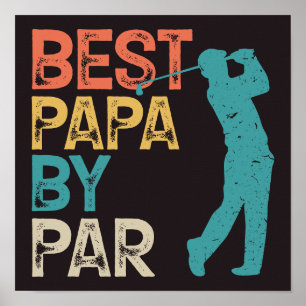 Retro Golfer - Best Papa By Par Poster