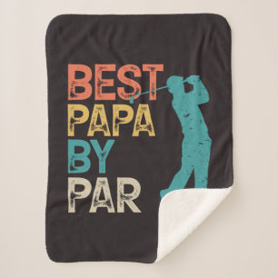 Retro Golfer - Best Papa By Par Sherpa Blanket