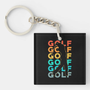 Retro Golfer Key Ring