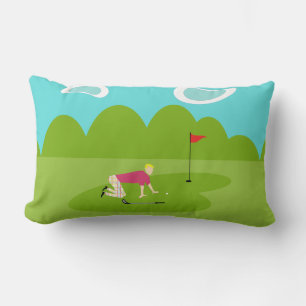 Retro Golfer Lumbar Pillow