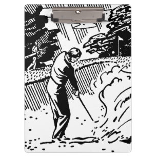 Retro Golfer Sand Trap Clipboard