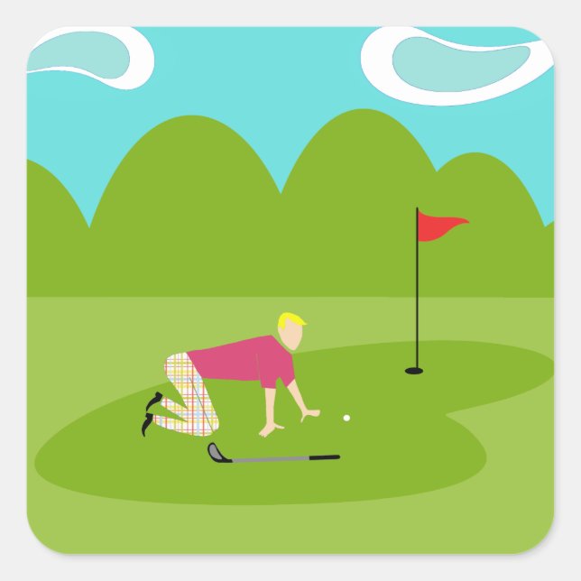 Retro Golfer Stickers (Front)
