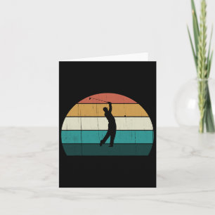 Retro Golfer Swing Vintage Sunset Playing Golf Lov Card