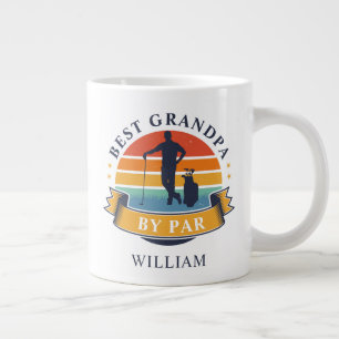 Retro Golfing Best Grandpa By Par Personalised Large Coffee Mug