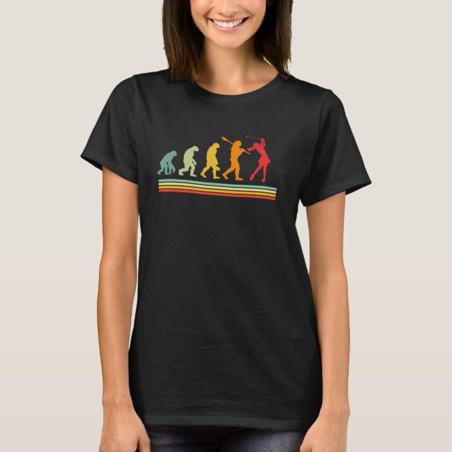 Retro Golfing Evolution for Golf and Golfer T-Shirt (Front)