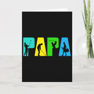 Retro Golfing Papa Golfer Shirt. Golf Gifts For Fa Card