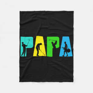 Retro Golfing Papa Golfer Shirt. Golf Gifts For Fa Fleece Blanket
