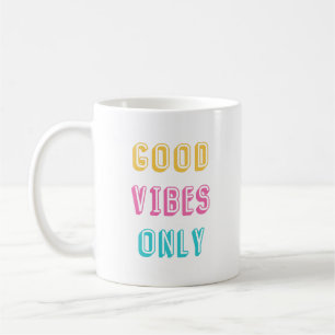 Retro Good Vibes Only Colorful Typography Coffee Mug