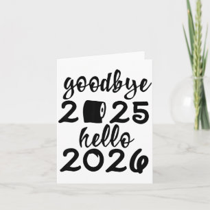Retro Goodbye 2025 Hello 2026 Happy New Year Party Card