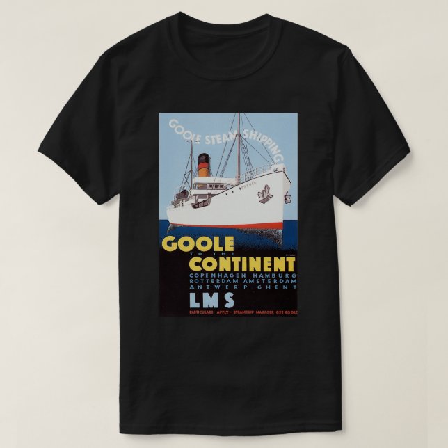 retro Goole to the Continent T-Shirt (Design Front)