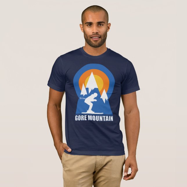 Retro Gore Mountain Ski Sunset  T-Shirt (Front Full)