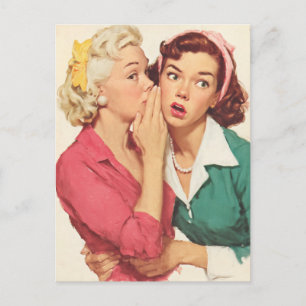 Retro Gossip and Glamour Secrets Postcard