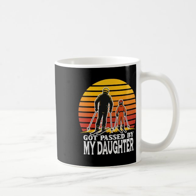 Retro Got Ped By My Daughter Funny Skiing Design  Coffee Mug (Right)