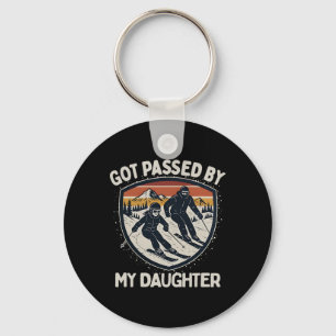 Retro Got Ped By My Daughter Skiing, Funny Dad Ski Key Ring