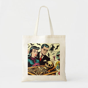 Retro Goth Couple Comics Tote Bag