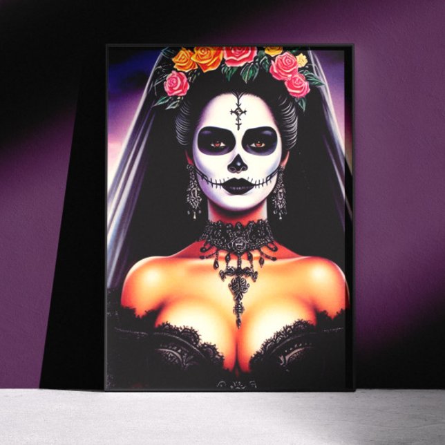 Retro Goth Hispanic Pin-up Poster (Creator Uploaded)