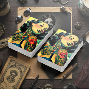 Retro Goth Pinup Playing Cards