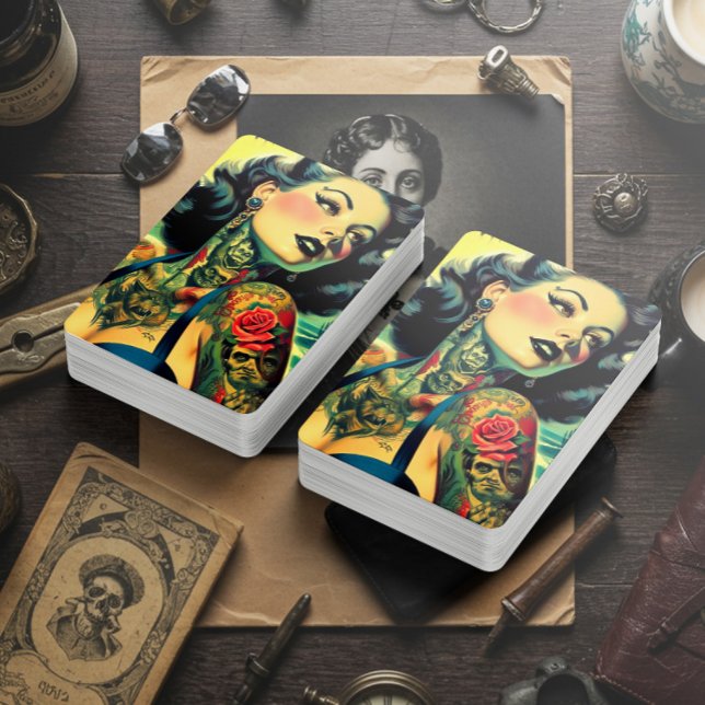 Retro Goth Pinup Playing Cards (Creator Uploaded)