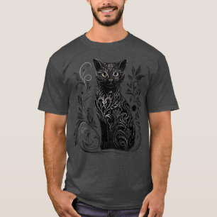 Retro Gothic Style Cat Gifts Vintage Cat T-Shirt
