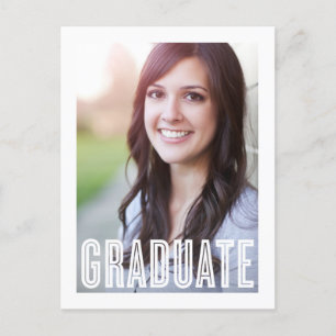 RETRO GRAD 2 GRADUATION INVITATION POSTCARD