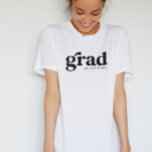 Retro grad cool simple black white graduation T-Shirt<br><div class="desc">Celebrate graduation with this stylish t-shirt that features a retro style text "grad" in black along with customisable text that can be school abbreviation,  graduation year or other. Pick your school colour shirt and rock this shirt proudly. Coordinates with the Lea Delaveris Design retro grad collection of graduation items.</div>