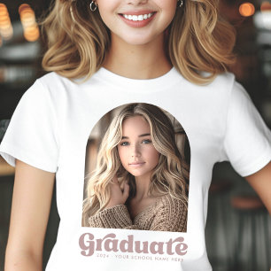 Retro grad student graduation photo arch T-Shirt