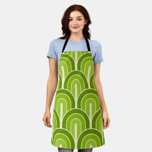 Retro Gradated Geometric Fan Pattern Apron