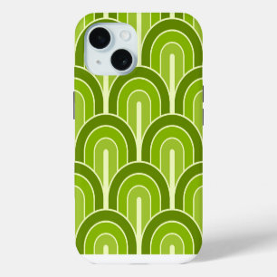 Retro Gradated Geometric Fan Pattern iPhone 15 Case