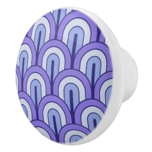 Retro Gradated Geometric Fan Pattern Ceramic Knob