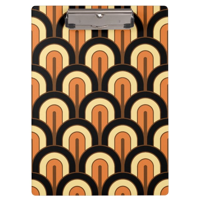Retro Gradated Geometric Fan Pattern Clipboard (Front)