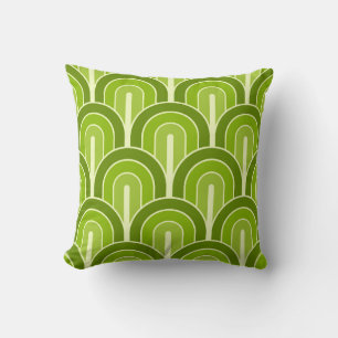 Retro Gradated Geometric Fan Pattern Cushion