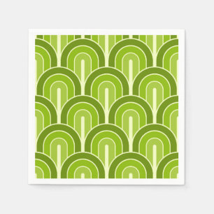 Retro Gradated Geometric Fan Pattern Napkin