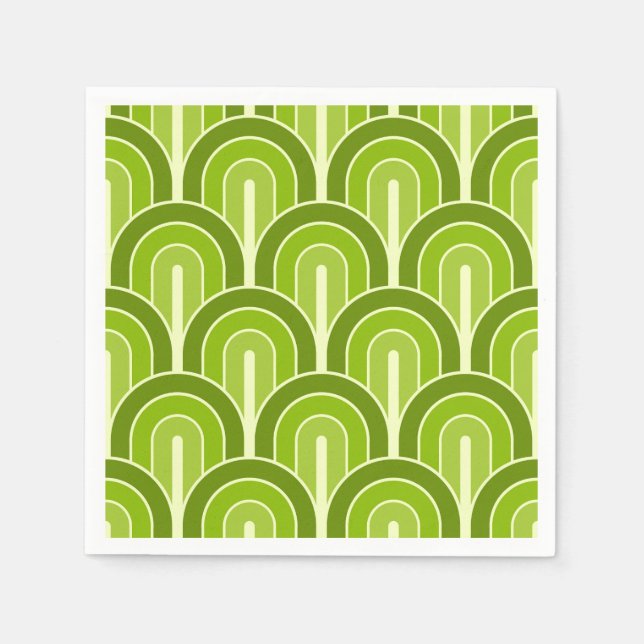 Retro Gradated Geometric Fan Pattern Napkin (Front)
