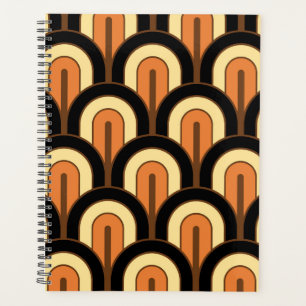 Retro Gradated Geometric Fan Pattern Planner