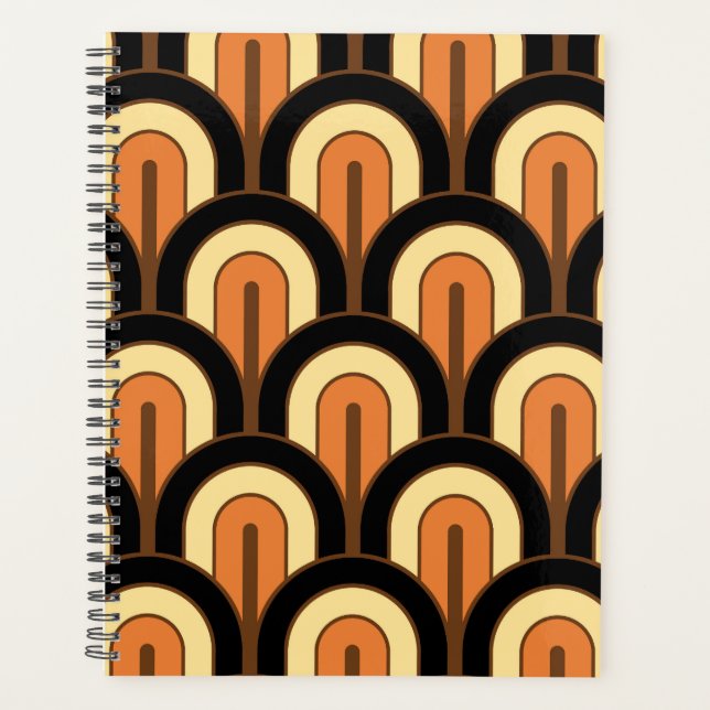 Retro Gradated Geometric Fan Pattern Planner (Front)