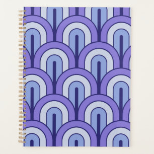 Retro Gradated Geometric Fan Pattern Planner