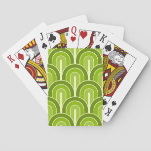 Retro Gradated Geometric Fan Pattern Playing Cards