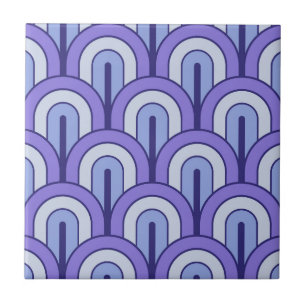 Retro Gradated Geometric Fan Pattern Tile